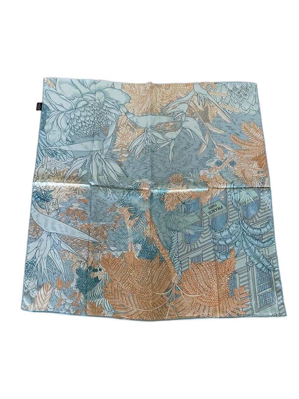 luxury 100% Silk Floral Print Scarf - 90cm